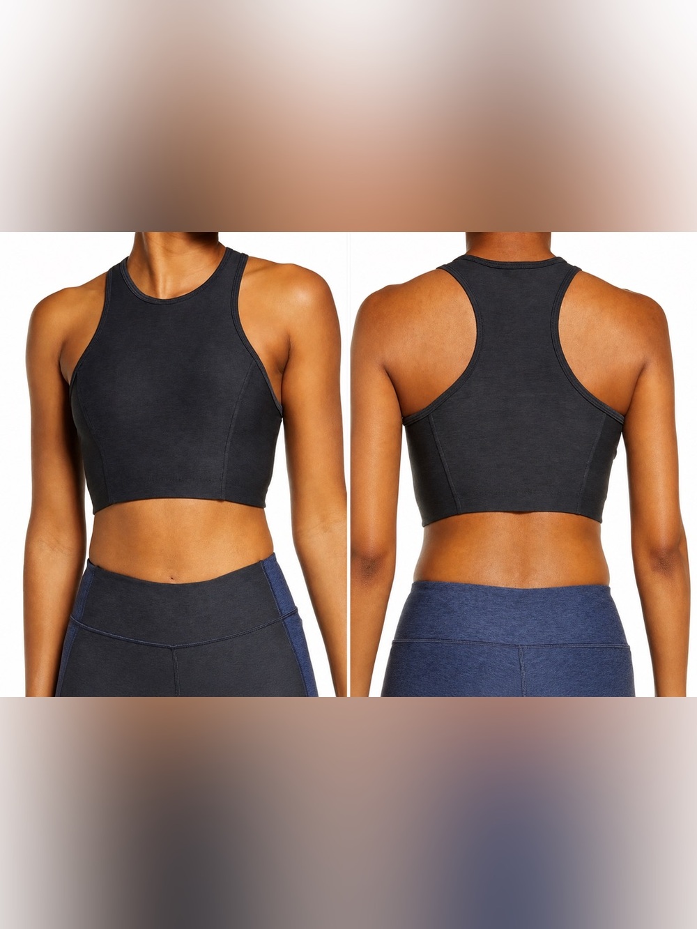 Outdoor Voices Athena Crop Sports Bra Charcoal Gray Athleisure Pickleball Yoga